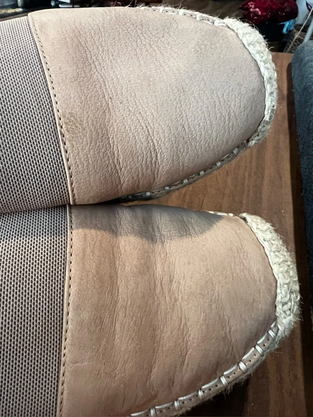 Eileen Fisher Women's 6.5  Lady-Nu d'Orsay Espadrille Shoe Tan Suede Jute Flats